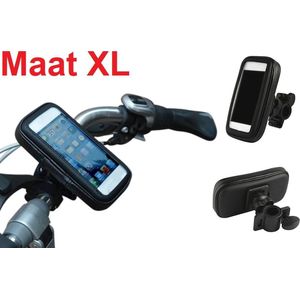 Kwaliteits-Fietshouder voor Smartphones (universeel maat XL), Waterdichte Fietshouder Schokbestendig, passende maten: lengte +/- 135-170mm, breedte +/- 70-90mm o.a. iPhone en Samsung