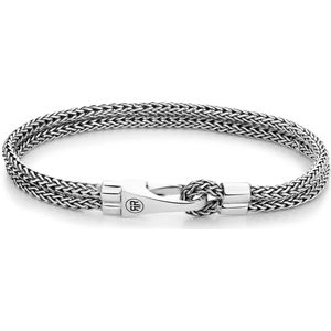 REBEL & ROSE Sterling Silver Line Double Hooked Small - 21.60 gr. 925 RR-BR033-S-19 cm