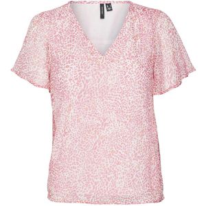 VERO MODA VMSMILLA SS V-NECK TOP WVN GA Dames Top - Maat S