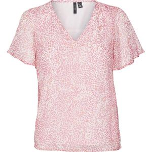 VERO MODA VMSMILLA SS V-NECK TOP WVN GA Dames Top - Maat S