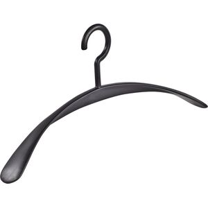 De Kledinghanger Gigant - Garderobehanger - Jassenhanger - Volwassenen - 6340 - 20 Stuks - Wing - Kunststof - Zwart - Schouderverbreding 4,2 cm - 45 cm - Kledinghanger - Kleerhanger (6340_00/20)