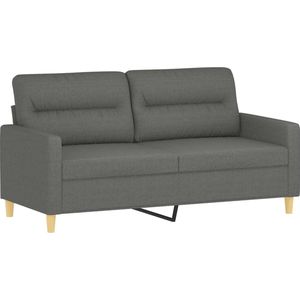 vidaXL Tweezitsbank - 140 cm - Stof - Donkergrijs Tweezitsbank - Donker Grijze Bank - Banks Kopen - Salon Meubilair - Lounge Meubel