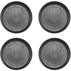Kitchen Trend servies Zwart gebaksbord 19 cm set van 4