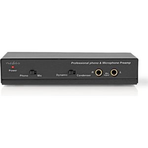 Nedis AAMP2420BK Professionele Voorversterker Microfoon Phono