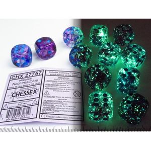 Chessex - CHX 27757 - Dobbelstenen 16mm 12 D6 - Nebula Nocturnal/Blue