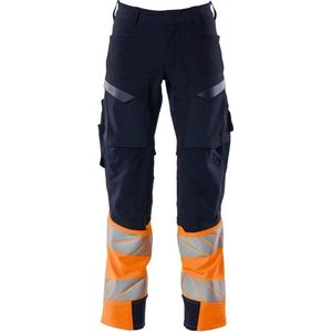 Mascot Accelerate Safe Broek Met Kniezakken 19179 - Mannen - Navy/Oranje - 62