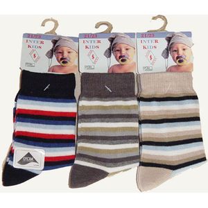 Baby / kinder sokjes sport - 24/27 - jongetje - 90% katoen - naadloos - 12 PAAR - chaussettes socks