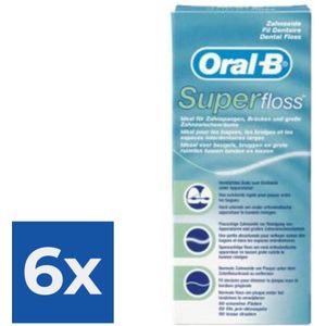 Oral-B Flosdraad - Super Floss - 50 stuks - Voordeelverpakking 6 stuks