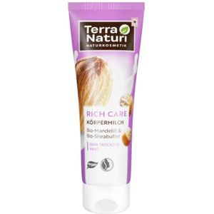 Terra Naturi Rijke Verzorging Bodymilk - Bodylotion | 1x 250ml - Biologische Amandelolie & Sheabutter | Rijke Samenstelling voor een Gevoede Huid