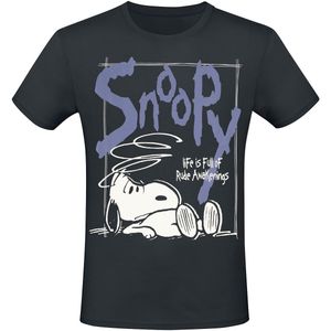 Peanuts Snoopy Heren T-shirt - zwart - S