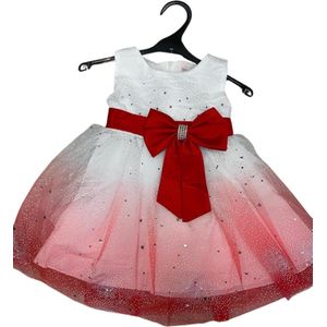 Glitter jurk - Meisjes jurk - Feest jurk - Mode voor meisjes - 12 Jaar - Rood met glitter details