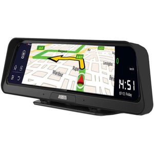 Dashcam voor Auto - 10” Android 8.1 Dashcam - IPS Touchscreen - ADAS Rijhulp - GPS Navigatie - WiFi - Dual Camera 1080P - Parkeermodus - G-Sensor - 4G 6m Camera aan de Achterkant - Zwart