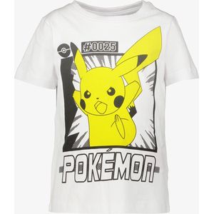 Unsigned jongens T-shirt wit met Pikachu - Maat 92