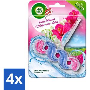 Air Wick - Geparfumeerd Toilet Blok - Frisse Hibiscus en Lelietje-van-dalen - 1 Stuk - Voordeelverpakking - 4 stuks