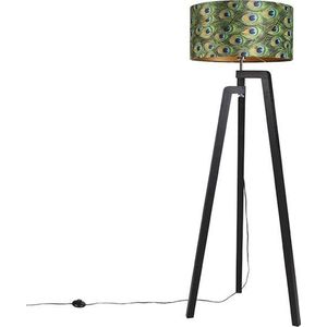 QAZQA puros - Klassieke Vloerlamp | Staande Lamp met kap - 1 lichts - H 1510 mm - Multicolor - Woonkamer | Slaapkamer