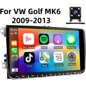 9"" Auto Radio Android 11 Carplay Navi Camera Compatibel voor VW Golf MK6 2009-2013