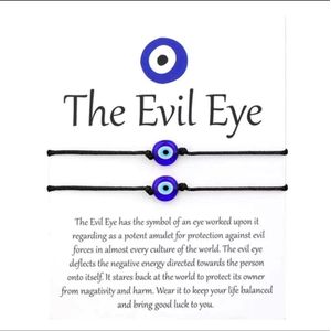 Akyol - Evileye – 2 armbanden - evil – eye – blauwe evileye – armband– unisex – geluk – bescherming – diepe blauw -boze oog ketting -turkse oog -nazar boncuk -cadeau voor vriendin - blauwe oog armband – vrienden armband