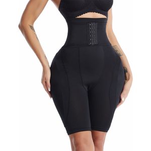 Shapewear - zwart - M - lang model - voor rondere billen en bredere heupen - shaping broekje - heupkussentjes -figuur corrigerend - ondergoed - gewatteerd - sexy butt & hips - vrouwelijke rondingen - billen liften