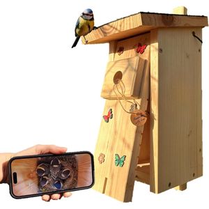 Vogelhuisje Met Camera - Vogelvoederhuisje Met Camera - Birdhouse Met Camera - Vogelhuisje Op Paal / Hangend - Vogelvoederstation Geluid - 1080 Hd - Audio - Foto En Video - Vogelvoederhuisje - Kijkhoek Van 100 Graden - Met Zonnepaneel - Voor Kleine