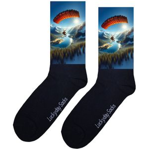 Luckyday Socks - Unisex sokken - Parachute rood - cadeau sokken - Maat 37-44