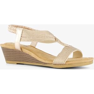 Blue Box dames sandalen met lage sleehak - Goud - Maat 38