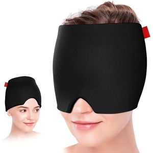 Zylo® Ijsmasker - Migraine Masker - Oogmasker - 22x18x3cm - Zwart