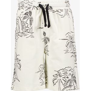 Unsigned jongens short beige met palmbomen - Maat 158