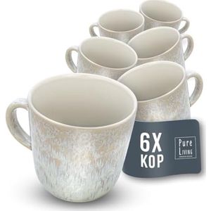 Serviesset van 6 Grote Steengoed Borden - Dinerborden, Vaatwasser - Magnetron - en Krasbestendig - Stijlvol Geschikt voor 6 Personen - Serviesset, Dinerborden, Servies - Licht Beige