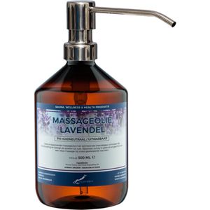 Massageolie Lavendelolie 1 liter met zilveren pomp - 100% natuurlijk - biologisch en koud geperst