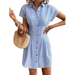 Nivard Zomerjurk Dames - Zomerjurken - Volwassen - Jurk - Ibiza Stijl - Sundress - Hemelsblauw - Maat S