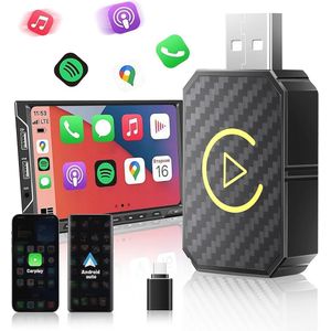 Draadloze Car-Play Adapter voor Smartphones – Compatibel met 2016+ Auto's, Snelle Auto-Connect, Dual-Core 5G Chip