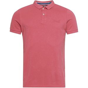 Superdry - Classic Poloshirt Melange Roze - Modern-fit - Heren Poloshirt Maat L
