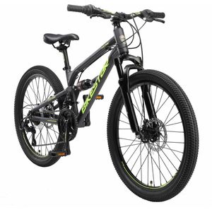 Bikestar 24 inch Alu MTB Fully, 21 speed, zwart