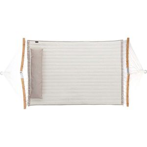Hangmat - Gewatteerde Hangmat - Buitenhangmat - Campinghangmat - Tweepersoonshangmat - Draagbare Hangmat - Hangmat Schommel - Hanghangmat - Touwhangmat - Gebroken Wit/Beige - 200 x 140 cm