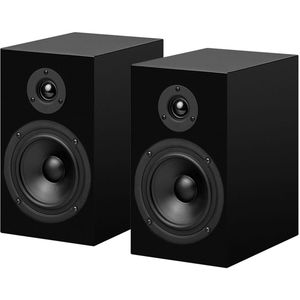 Pro-Ject Speaker Box 5E Boekenplank speakers - HiFi geluidskwaliteit – Compact ontwerp – Duurzaam MDF - Pianolak Zwart