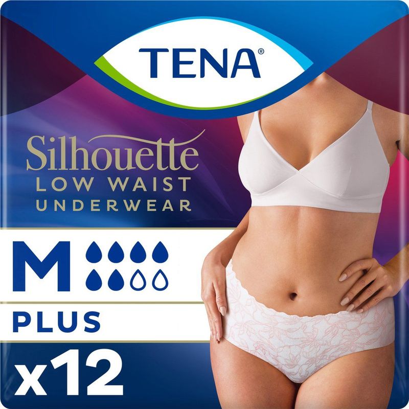 TENA Silhouette Plus - low waist incontinentiebroekjes - White - M - 24 stuks