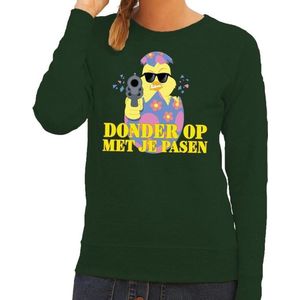Fout Paas sweater groen donder op met je Pasen voor dames - Pasen trui L