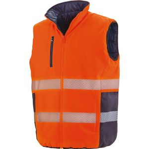 Result Reversible soft padded safety gilet R332X - Fluorescent Orange / Navy - M