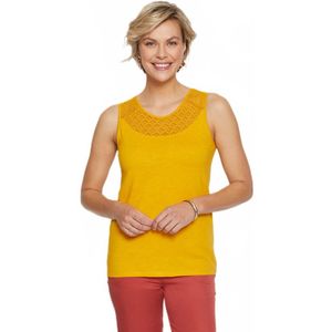 Korte tanktop van gevlamd gebreid katoen