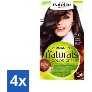 Poly Palette - Haarverf - Middenbruin 5-0 - 115ml - Voordeelverpakking - 4 stuks