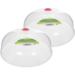 Magnetrondeksel/afdekschaal - 2x - transparant - kunststof - D25 x H12 cm