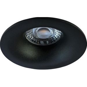 Spot Armatuur GU10 - Pragmi Nora Pro - GU10 Inbouwspot - Rond - Zwart - Aluminium - Ø82mm