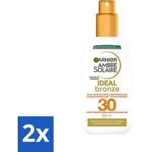 Garnier - Ambre Solaire - Ideal Bronze - Zonnebrandspray - SPF 30 - 200 ml - Voordeelverpakking - 2 stuks