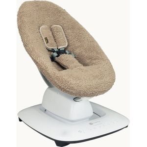 Ukje Wipstoelhoes geschikt voor 4Moms Mamaroo 5 Rockaroo Wipstoel - Hoes met Waterdichte Voering ter Bescherming van je Stoel - Perfecte Pasvorm - Met Gordelbeschermers - Makkelijk Wasbaar - Zacht Katoen - Teddy Taupe