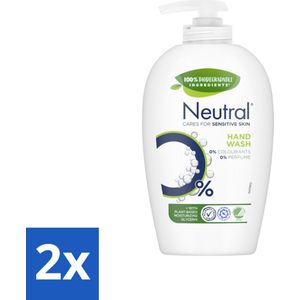 2 x Neutral Vloeibare Handzeep 250 ml - Vloeibare Handzeep - Gevoelige Huid - Parfumvrij - Kleurstoffenvrij - Biologisch Afbreekbaar