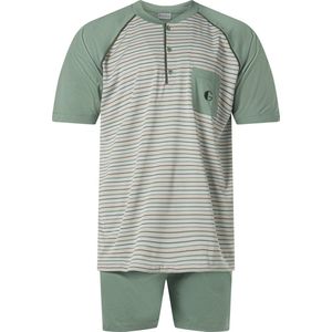 Gentlemen - heren shortama 944230 - knoophals - groen - maat L