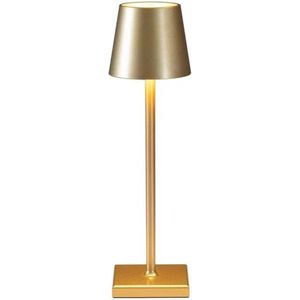 Ostin & Fred Draadloze Tafellamp - Goud - 38 cm - Dimbare Touch Lamp - Voor Binnen en Buiten - Moderne Nachtlamp - Bureaulamp - Oplaadbare Batterij