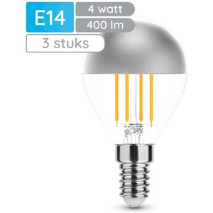 Modee - E14 LED Lamp - Warm Wit - 4W - 400lm - LED Filament Globe Mini P45 Kopspiegellamp - 3 stuks