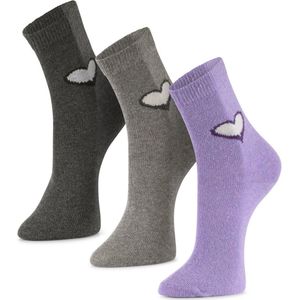 Alpaca-wollen sokken (Maat 36-41) - 3 Paar - Dun - Zalm/Grijs/Licht blauw - American Alpaca - Vrouwen