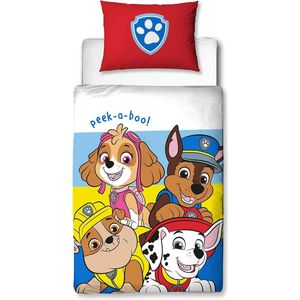 Paw Patrol Officiële beddengoedset voor peuterbed, omkeerbaar, 2-zijdig, incl. bijpassende kussensloop, polykatoen